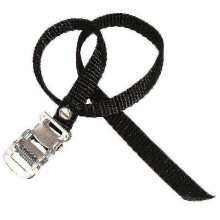 Fahrradpedal Zehenriemen Schwarz Nylon12mm Breite42cm Länge Chromschließe kompatibel mit allen Zehenclips
