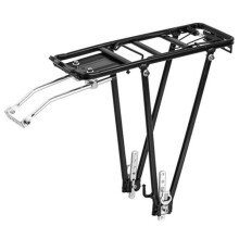 Gepäckträger fürs Heck, Aluminiumlegierung, passend für Rennräder, Mountainbikes und Fatbikes, Scheibenbremse, Schwarz, 35–50 cm Einzugslänge
