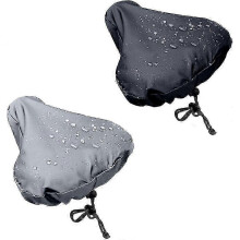 Fahrradsattelbezug, kompatibel mit Fahrradsätteln, wasserabweisendes PVC, Set in Schwarz und Grau