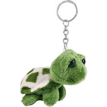 Portachiavi a forma di tartaruga marina verde in peluche, ideale come ciondolo per chiavi o borsa.
