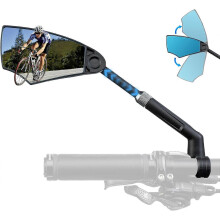 Fahrradspiegel mit blendfreier Linse, 360-Drehung, einstellbar für Lenker mit 21–24 mm Durchmesser