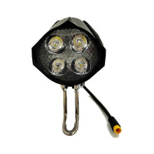 LED-Frontscheinwerfer für E-Bikes, 36 V/48 V, mit Hupe, 3-polig, wasserdicht, für Elektrofahrräder