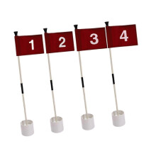 Golf putting green vlag en hole cup set met 4 vlaggenstokken voor oefenen op het gazon