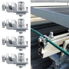 Solar Panel Grounding Clips, Standard Ground Lug, Mounting Brackets, Clamps, Fasteners, Eyelets, Pack of 6