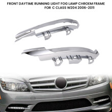 1Pair Front Daytime Running Light Fog Lamp Chroem Frame for C Class W204 2006-2011 A2048852774 2048852874