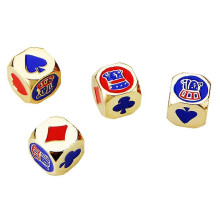 4 Pieces Solid Metal Table Game Dices, 1.3 x 1.3 x 1.3 cm Metal Poker Dice Set for Table Games, Board Games and Drinking Games