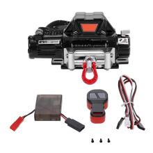 Cabrestante para Crawler RC con Mando a Distancia, Compatible con Axial SCX10 D90 1:10, Construcción Metal Plástico, 75x35x17mm, Color Gris