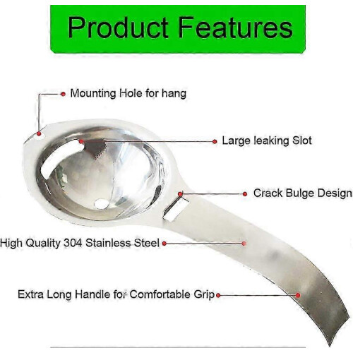 Stainless Steel Egg Yolk Separator Tool for Kitchen Baking Dishwasher Safe 1