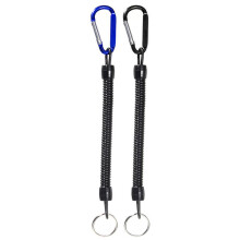 2pcs Scuba Diving Anti-lost Spiral Spring Coil Lanyard, Metal PU Material, for Diving Fishing Camping Securing Gear
