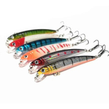 Mini Fishing Lures, 7cm 4.6g Artificial Minnow Baits with 3D Fish Eye and Stainless Steel Hooks, ABS Construction, Diving 0.5 Metres, Pack of 6