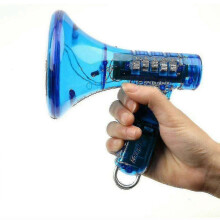 Kids Voice Changer Robot Megaphone Amplifier, Blue Plastic, 10 Sound Effects, LED Flashing Light, Handheld Toy for Children
