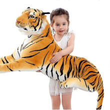 Peluche Tigre Réaliste pour Enfants, Fabriquée à la Main en Polyester Doux et Câlin.