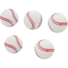 Zachte rubberen oefenhonkbalballen, 7 cm, wit, 5 stuks, voor sporttraining voor beginners en buitenspelen.