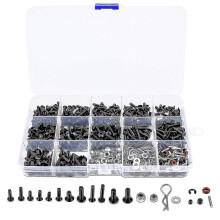 Kit 500 Piezas Tornillos Metal para Coche RC, M3 M4 Tuercas Hebillas con Caja Almacenaje Compatible con Traxxas Arrma 1/8 1/10 Modelos RC
