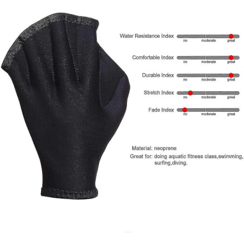 Swimming Gloves Neoprene Water Resistant Fingerless Webbed Training Exercise 2