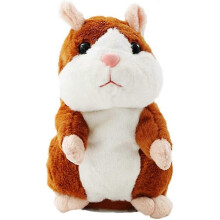 Urso de Pelúcia Hamster Falante Marrom Claro 15cm, Função de Imitação de Voz para Bebês de 0 a 2 Anos