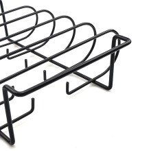4-Rippen-Bratständer, Eisen, Schwarz, 32 x 25 x 8 cm, für Camping, Grillen und Kochen in der Küche