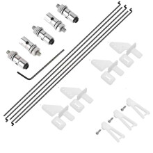 Hastes de controle de nylon 20x11mm com clevis, bloqueadores de ligação e hastes Z de aço, Compatível com aeromodelos RC pequenos e internos
