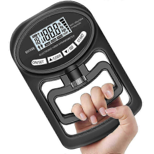 Hand Dynamometer Grip Strength Tester 265lbs Electronic Trainer with USB Charging Black 2