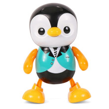 Giocattolo pinguino danzante in plastica, movimenti mani piedi, bordi arrotondati senza BPA, per bambini 3-5 anni, 20x12,5x10,5 cm