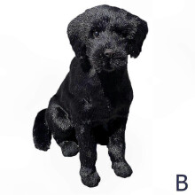 Peluche réaliste de Labrador noir, chiot en peluche douce fait main, compagnon décoratif de collection plus vrai que nature pour adultes et enfants
