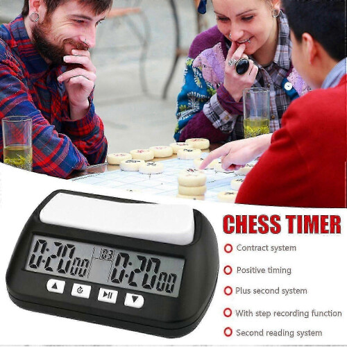 Chess Timer Digital with Folding Stand, ABS Plastic Clock for Games, Black 1