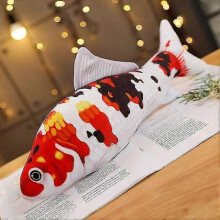 Travesseiro de pelúcia de carpa koi, 30 cm multicolorido poliéster algodão, brinquedo educacional para crianças