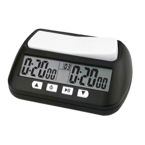 Chess Timer Digital with Folding Stand, ABS Plastic Clock for Games, Black