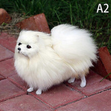 Brinquedo de pelúcia cachorro Spitz anão realista, pêlo simulado, 22*19cm, para decoração de casa artesanal