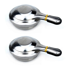 2 Pcs Mini Stainless Steel Alcohol Stove Burners, Portable Outdoor Camping with Safety Cover, for Fondue Hot Pot Backyard Gathering