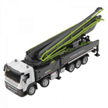 Concrete Pump Truck 1:50 Scale Diecast Construction Vehicle, Diecast and ABS, Grey, L25.0 x W4.8 x H14.0 cm, Original Colour Box Packing