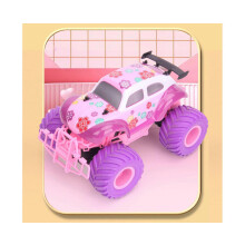 Coche todoterreno de juguete rosa y morado con control remoto de 2,4 GHz para niñas, recargable.