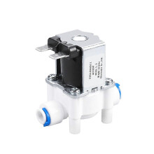Électrovanne 220 V NC à raccord rapide 1/4" pour système de purification d'eau par osmose inverse