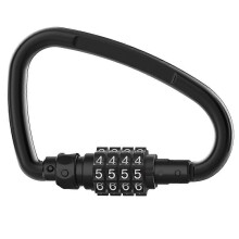 4-stellige Zahlenkombination, D-förmiges Schloss, robustes Metall-Karabinerschloss für Fahrradhelm, Gepäck, Schrank, Spind im Fitnessstudio