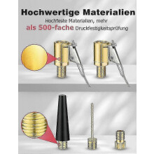 Ventieladapterset voor banden, compatibel met Bosch EasyPump, voor autobanden, fietsbanden, sportballen, compact en draagbaar.