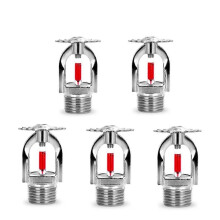 Fire Sprinkler Head Compatible with DN15 DN20 Systems, 68C 155F Glass Bulb, Pendant Upright Sidewall, Brass Chrome Plated, 5 Pack