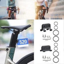 Startnummerntafelhalter für Fahrräder, ABS-Material, V-förmige Rundrohr-Sattelstützenbefestigung für Rennräder, Mountainbikes und Falträder
