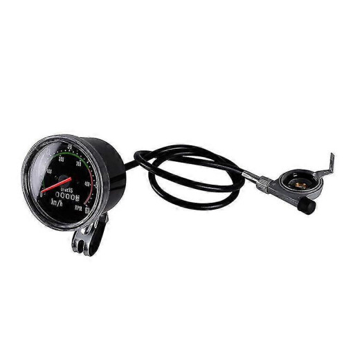 Velocímetro Mecânico para Bicicleta, Odômetro com Kit de Montagem, Compatível com bicicletas 26 27.5 28 29 polegadas, Preto, ABS 1