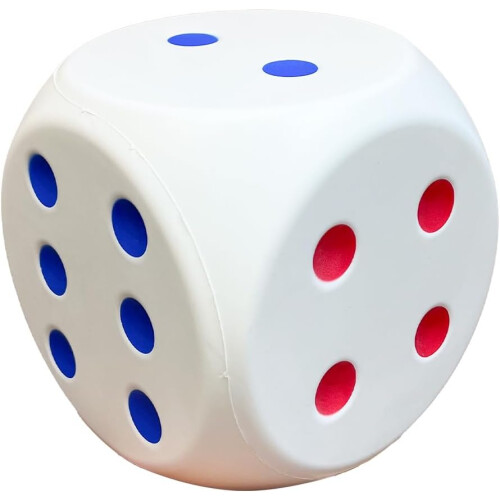 Large Educational Foam Cube for Games and Learning Safe White 15 cm — foam cube 15 cm, educational cube, foam board games, math teaching aids