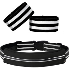 Reflektierender Laufgürtel mit Handy-Tasche, Reflektoren für das Tragen am Arm — reflektierender gurt, handytasche, reflektor-armbänder