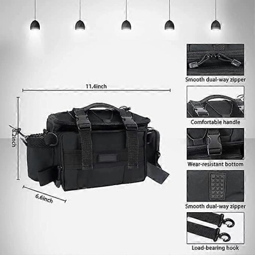 Bolsa de Pesca Impermeável com Suporte para Varas, Nylon Resistente para Água Doce e Salgada 1
