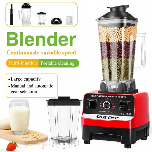 4500W 2L Food Blender Juicer Mixer Crusher Processor Grinder