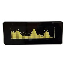 AK25664 V2.0 Klok Muziek Spectrum Klok 3.5MM Signaal Ingang Firmware Upgradebaar Intuïtieve UI Desktop Klok Geel