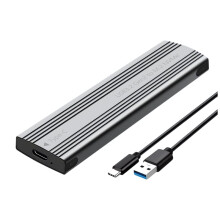 M.2 SSD Enclosure NVMe Protocol M.2 to USB3.2 Gen2 Type-C 10Gbps SSD Case M.2 Solid State Mobile Hard Disk Box Gray