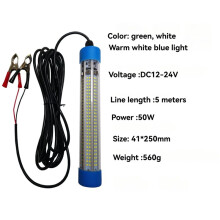 50W LED Underwater Fishing Light 12V 24V 5000lm Waterproof Submersible Night Fishing Lamp for Boat Dock Ice Fishing D