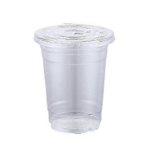 100 vasos de plástico de 360 ml con tapas planas, a prueba de derrames para café helado y batidos, ideales para viajes.