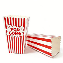 50pcs Red White Striped Popcorn Boxes Fries Cup Snack Containers Movie Night Birthday Wedding Carnival Party Supplies B