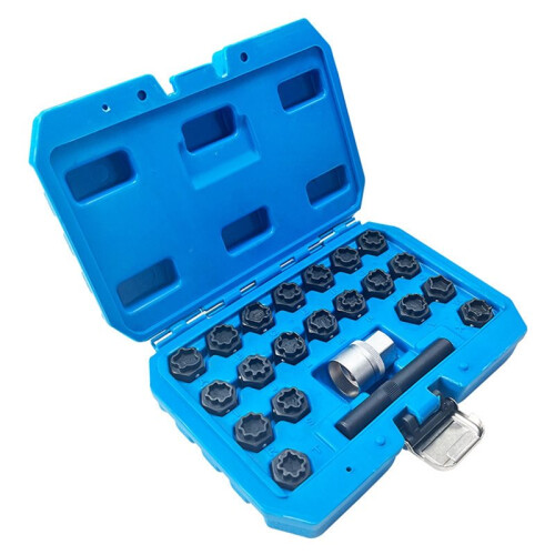 22pcs Car Locking Wheel Nut Removal Tool Key Socket Anti-Theft Screw Sleeve for  Type A -X 1