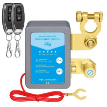 Slimme afstandsbedienbare accuschakelaar voor auto, 12V 240A, diefstalbeveiliging, compatibel met trucks, SUV's en sedan's, grijs