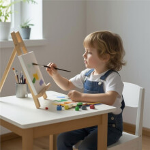 Tabletop Easel with Painting Frame and Canvas, Painting Easel for Kids and Adults, Small Wooden Stand for Painting